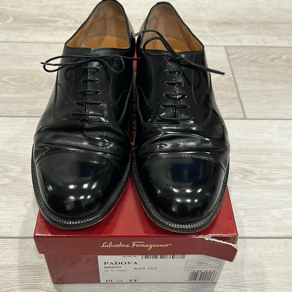 Ferragamo PADOVA Men Oxfords Black Size 10.5 EE